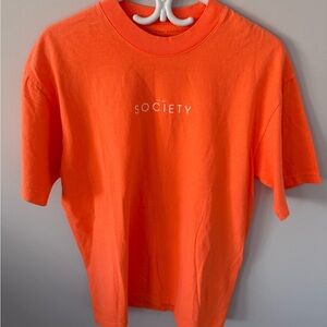 Society Neon Orange Graphic Tee
